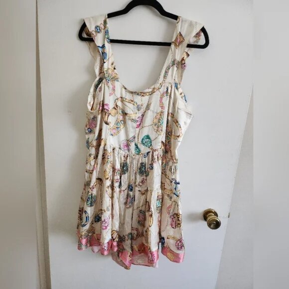 Vanessa Mooney Elisabeth Romper ICONIC VINTAGE JEWELRY SCARF PRINT - Picture 9 of 15